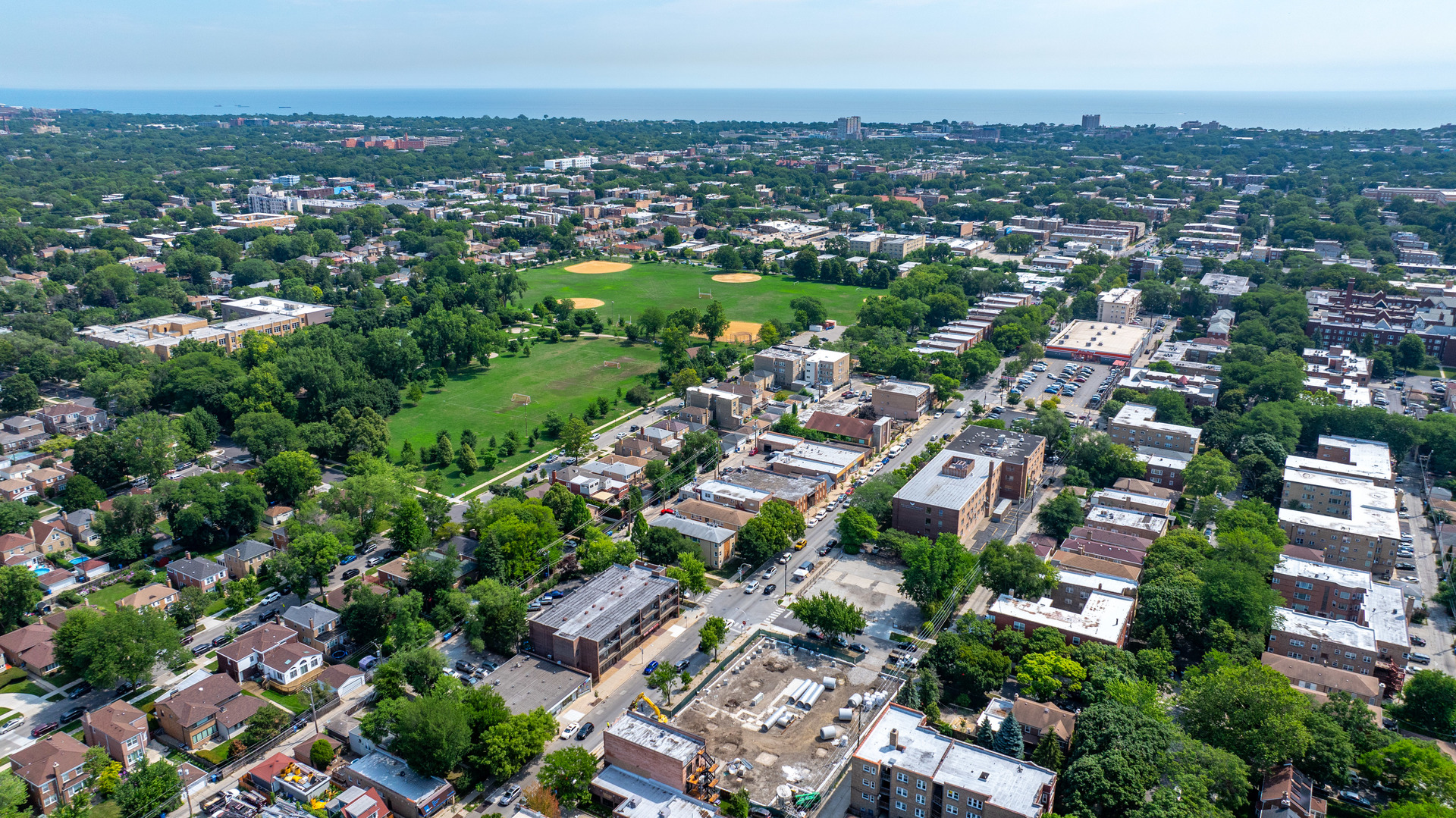 2650 West Touhy Avenue Chicago, IL 60645 - Photo 15 of 17 an aerial view of a city with lots of residential buildings