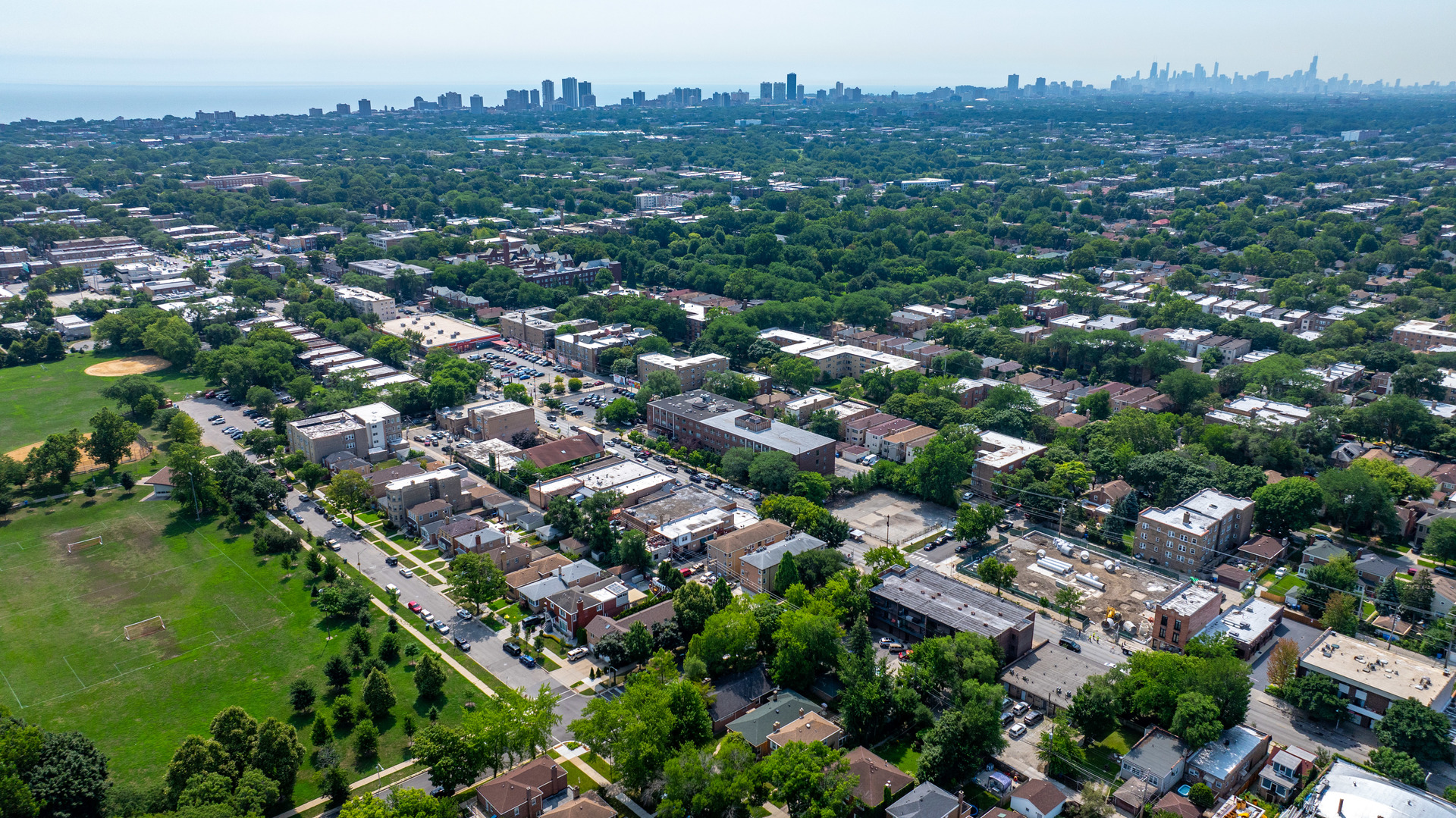 2650 West Touhy Avenue Chicago, IL 60645 - Photo 16 of 17 an aerial view of a city with lots of residential buildings