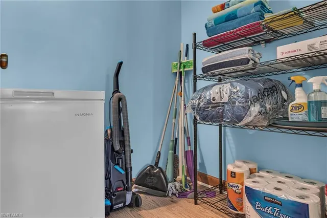 a view of storage and utility room with a lot of stuff