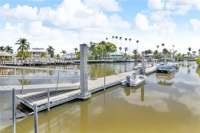 a view of a lake with boats in a lake