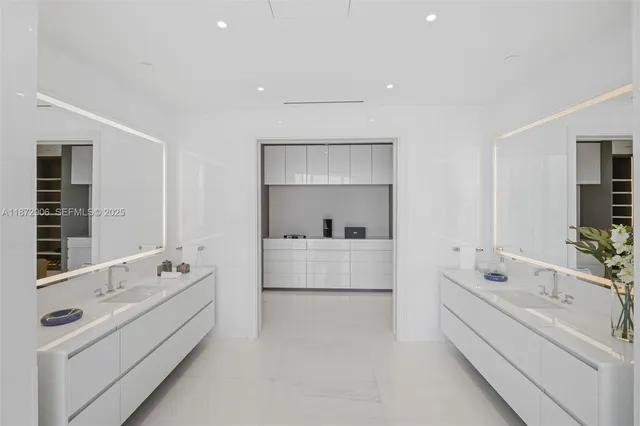 a view of a balcony with an outdoor space