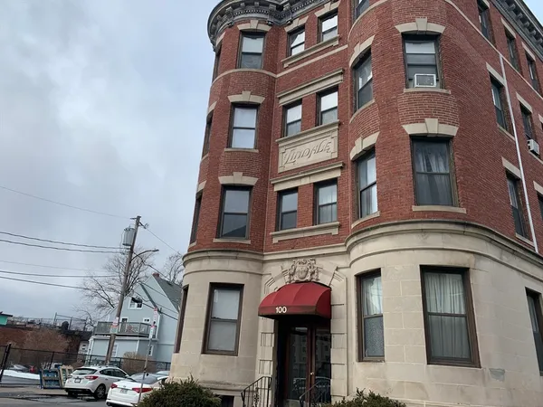 a front view of a building