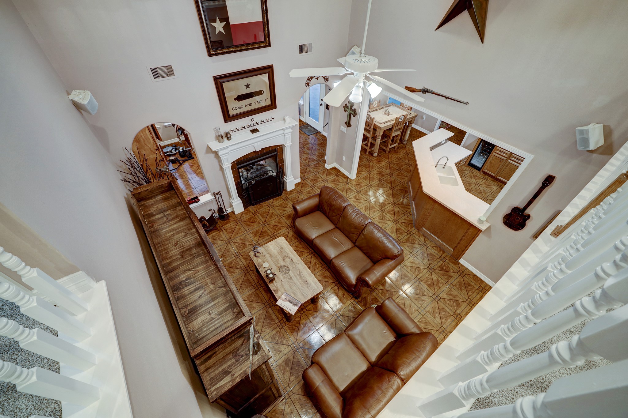 2949 Hargraves Road Huffman, TX 77336 - Photo 12 of 34 a living room with furniture and a fireplace