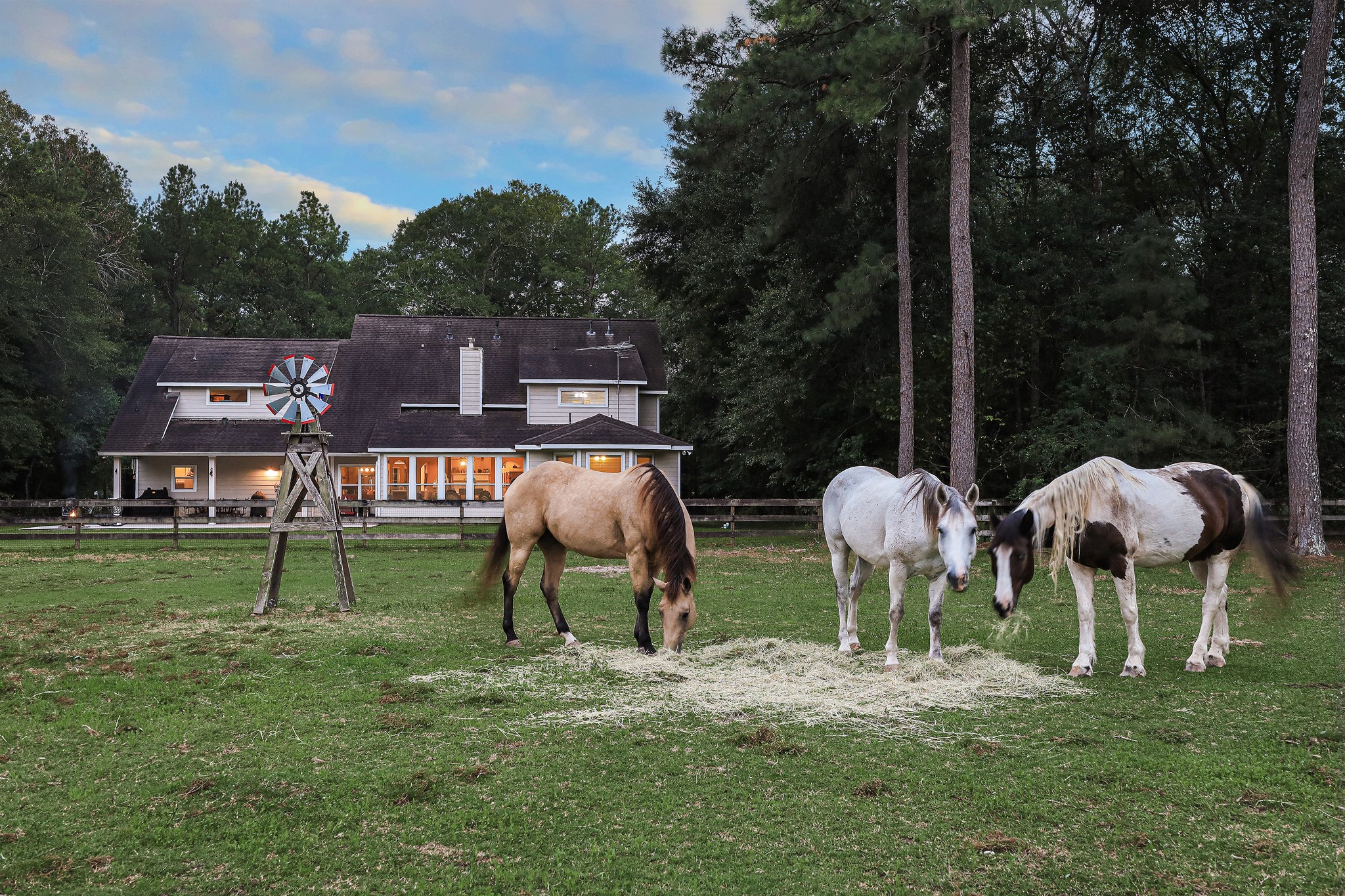2949 Hargraves Road Huffman, TX 77336 - Photo 29 of 34 a backyard of a house with barbeque oven and outdoor seating