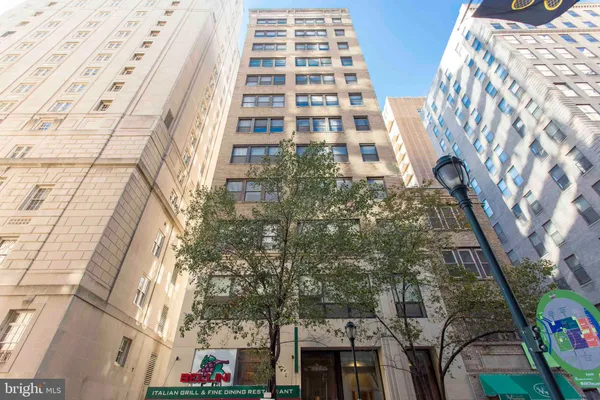 a front view of a multi story building