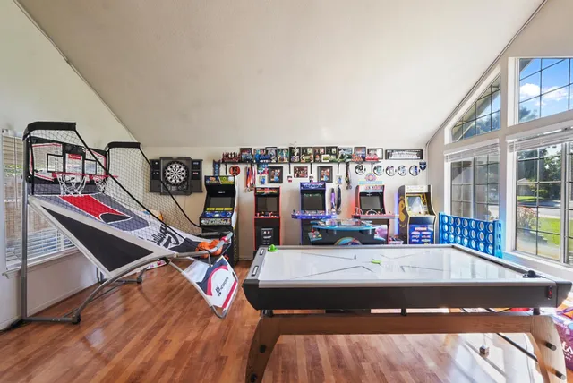 a room with musical instruments