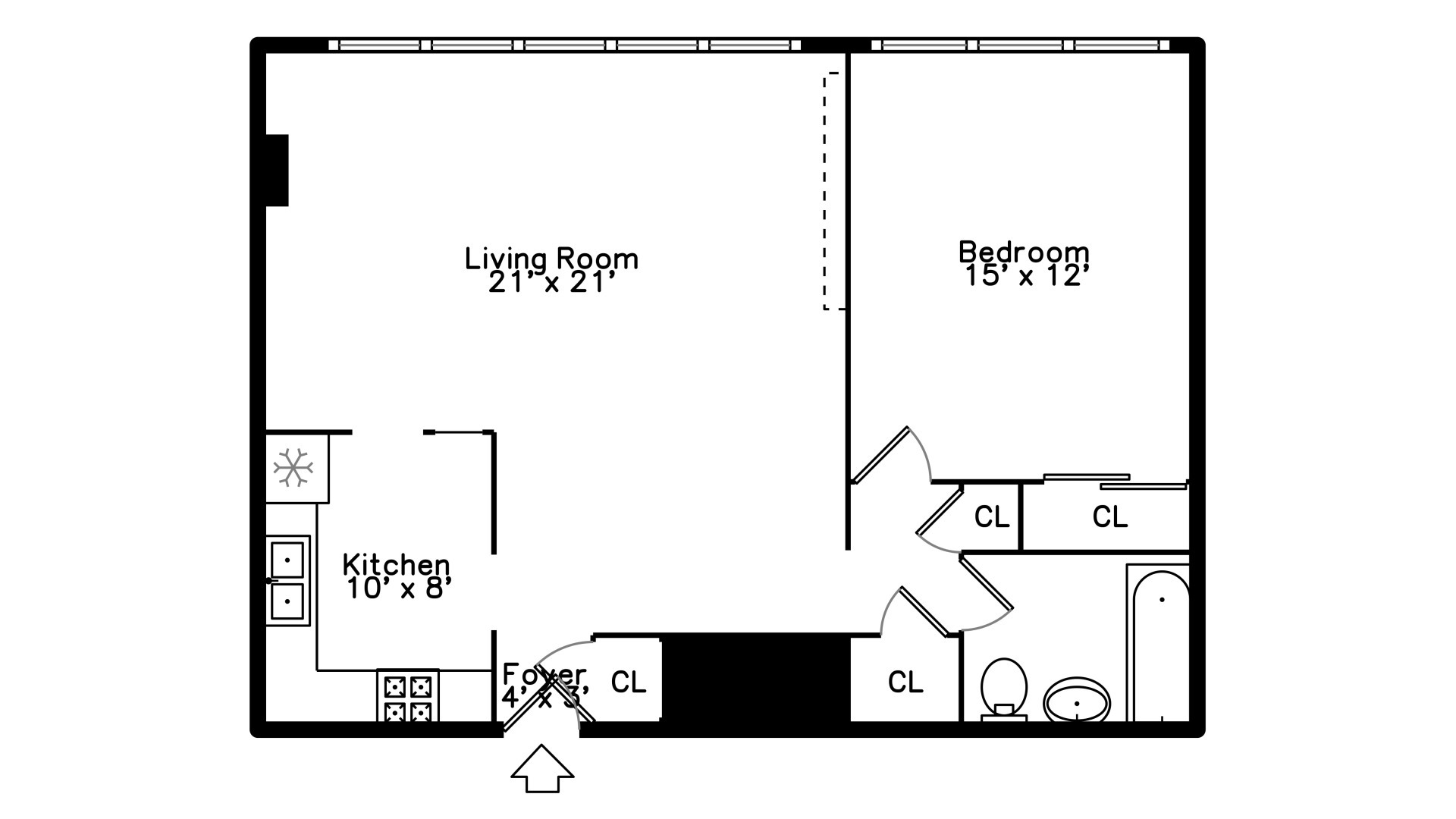6157 North Sheridan Road, Unit 18K Chicago, IL 60660 - Photo 14 of 14 a picture of a floor plan