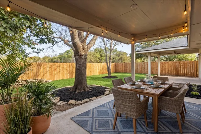 a outdoor view with a sitting space