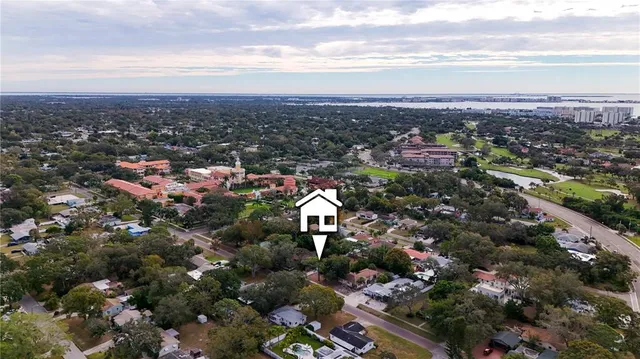 an aerial view of a city