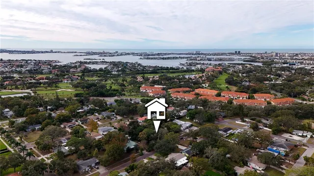 an aerial view of multiple house