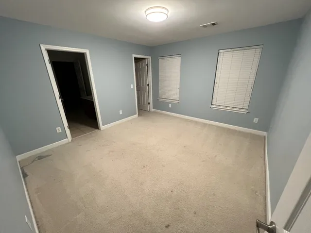 an empty room with closet