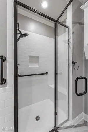a bathroom with a shower