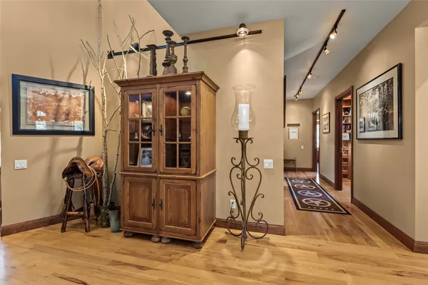 a very nice looking dining room with a table and chairs