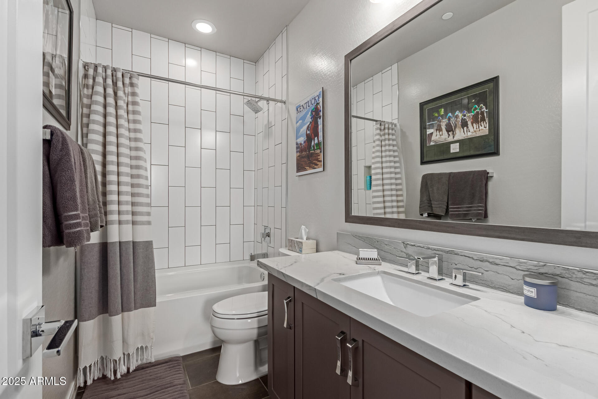 22943 North 73rd Way Scottsdale, AZ 85255 - Photo 42 of 49 a bathroom with a granite countertop sink toilet and shower