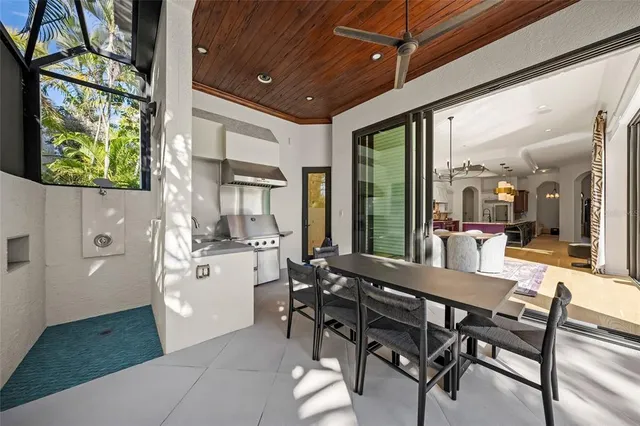 a view of a swimming pool with a patio