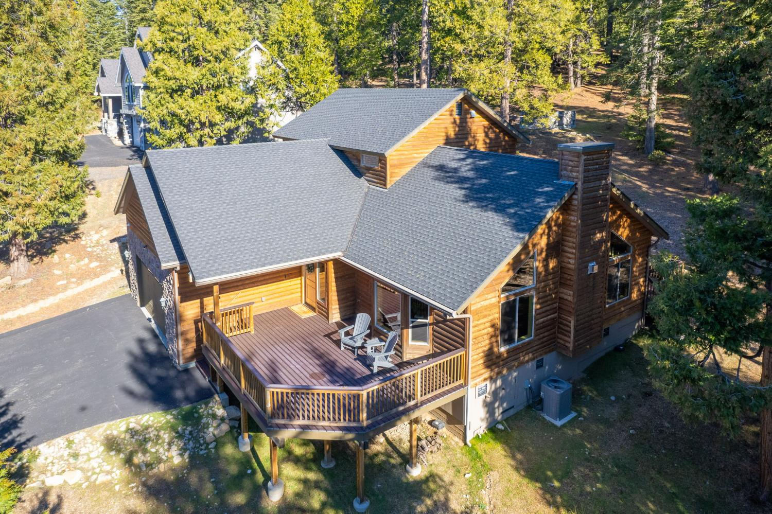 41876 Timber View Lane Shaver Lake, CA 93664 - Photo 8 of 85 an aerial view of a house with swimming pool and porch