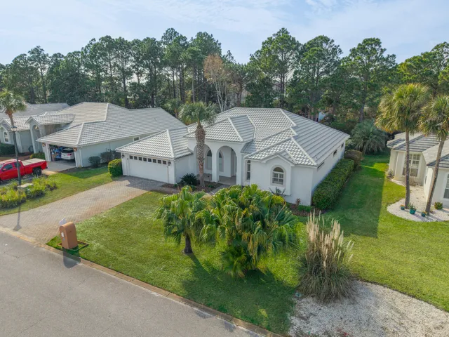 an aerial view of a house