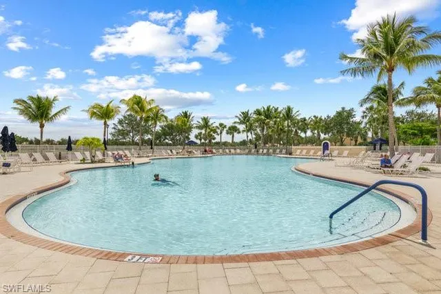 a view of outdoor space and swimming pool