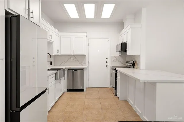 an empty room with windows