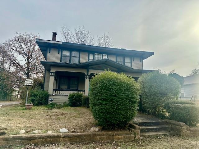 a front view of a house