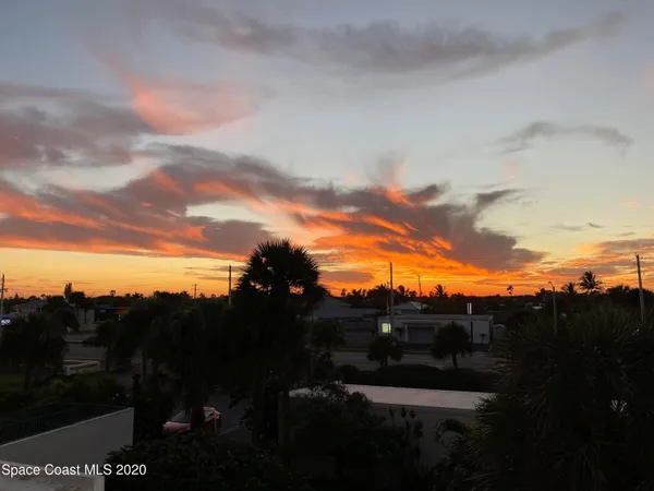 a view of a glass door with a from a window