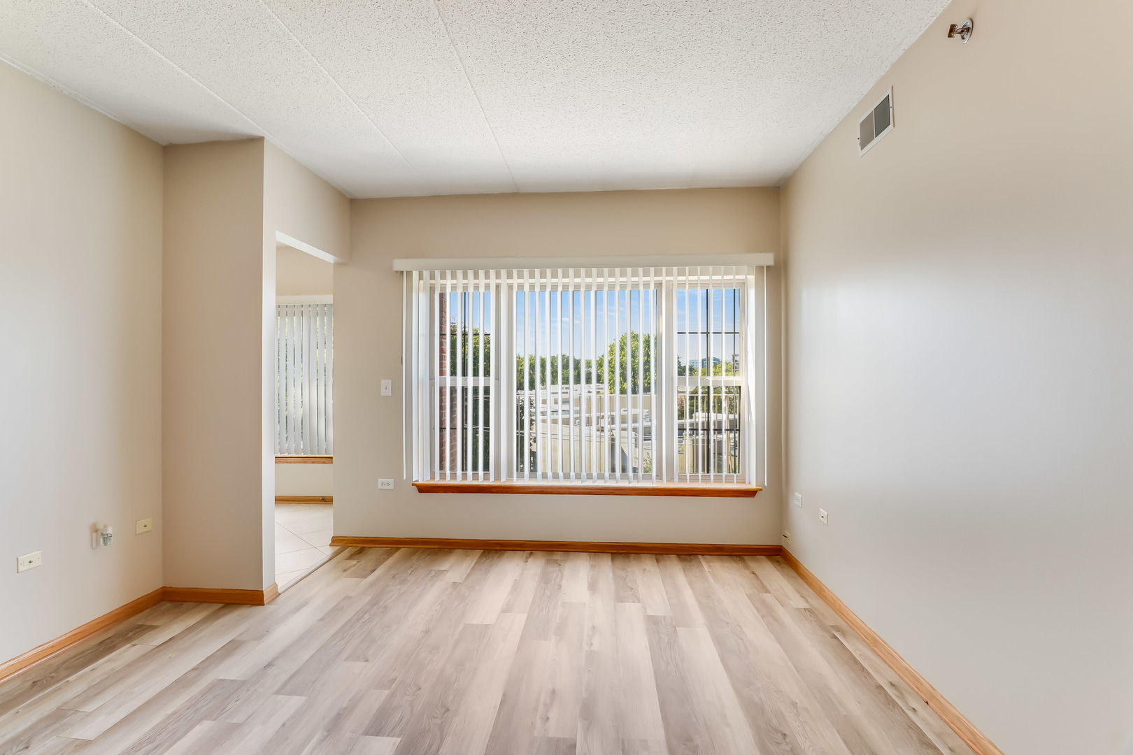 1200 South Prospect Avenue, Unit 303 Elmhurst, IL 60126 - Photo 2 of 21 a view of an empty room with wooden floor and a window