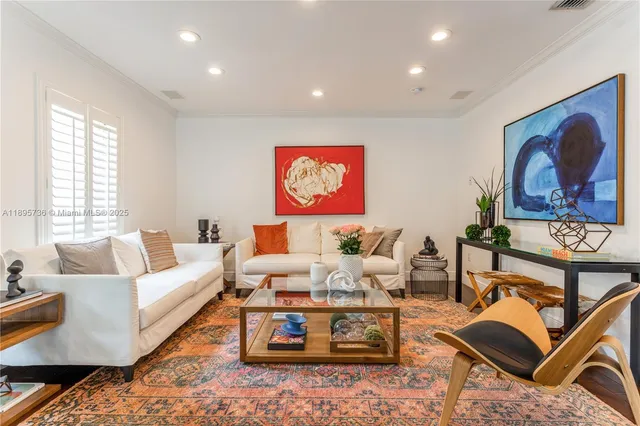a living room with furniture