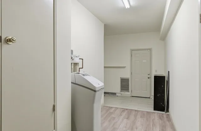 a room with a washer and dryer