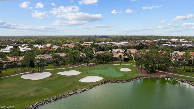 a view of a lake with a city