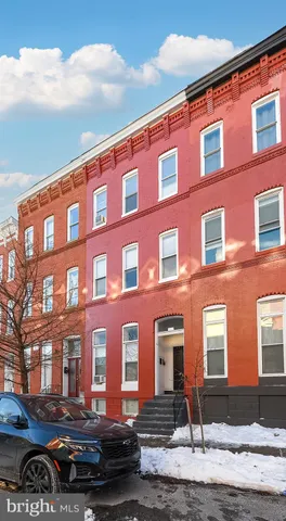 a front view of a building