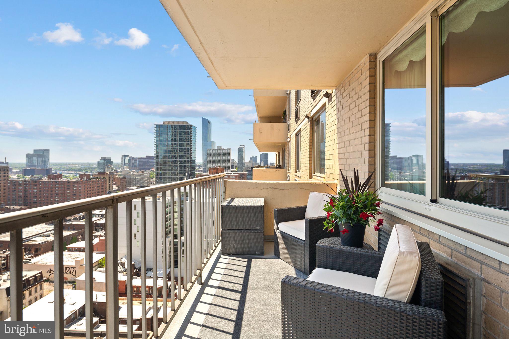 1919 Chestnut Street, Unit 2016 Philadelphia, PA 19103 - Photo 18 of 34 a view of a balcony with furniture