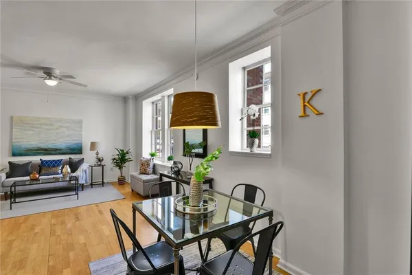 a living room with furniture and window