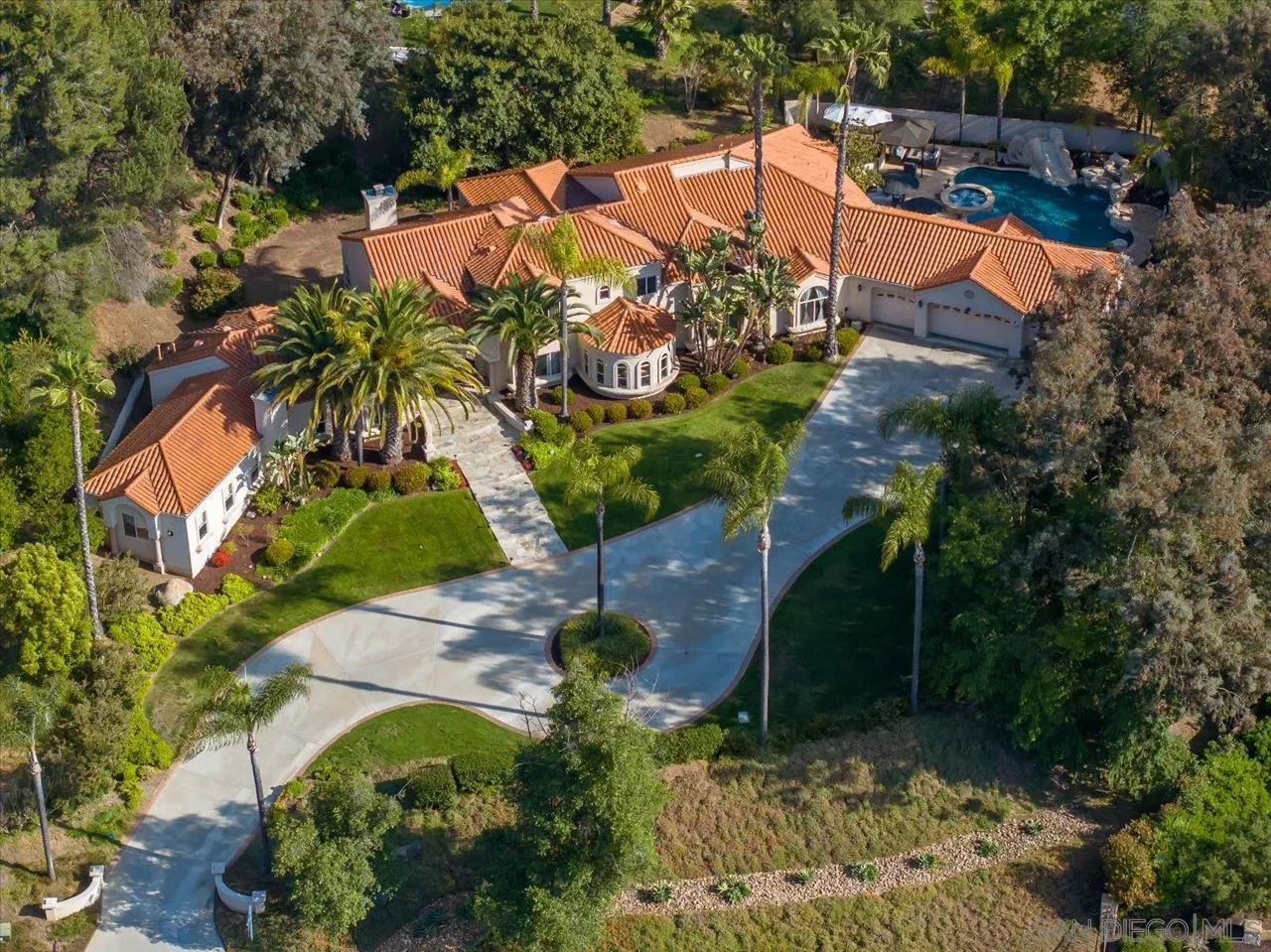 16348 Country Day Road Poway, CA 92064 - Photo 36 of 38 an aerial view of a house with a yard and garden