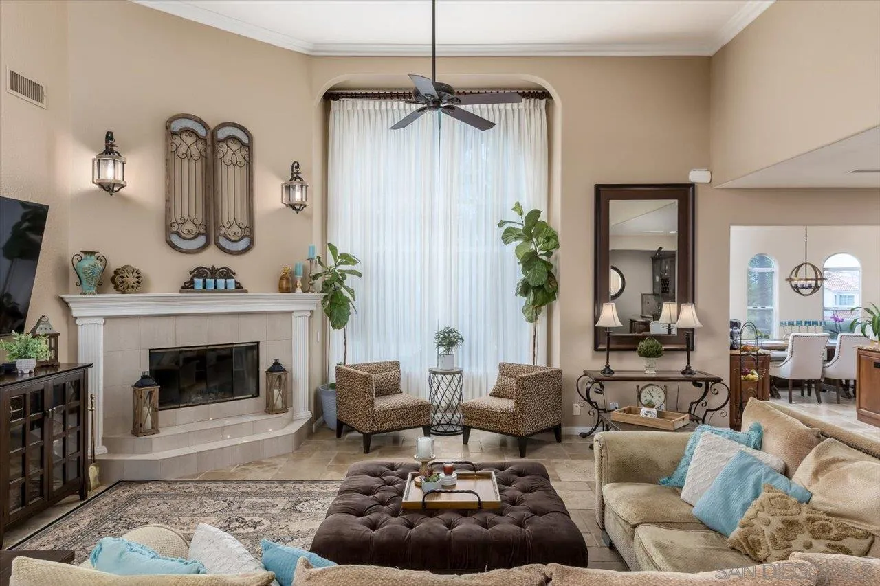 16348 Country Day Road Poway, CA 92064 - Photo 10 of 38 a living room with furniture and a fireplace