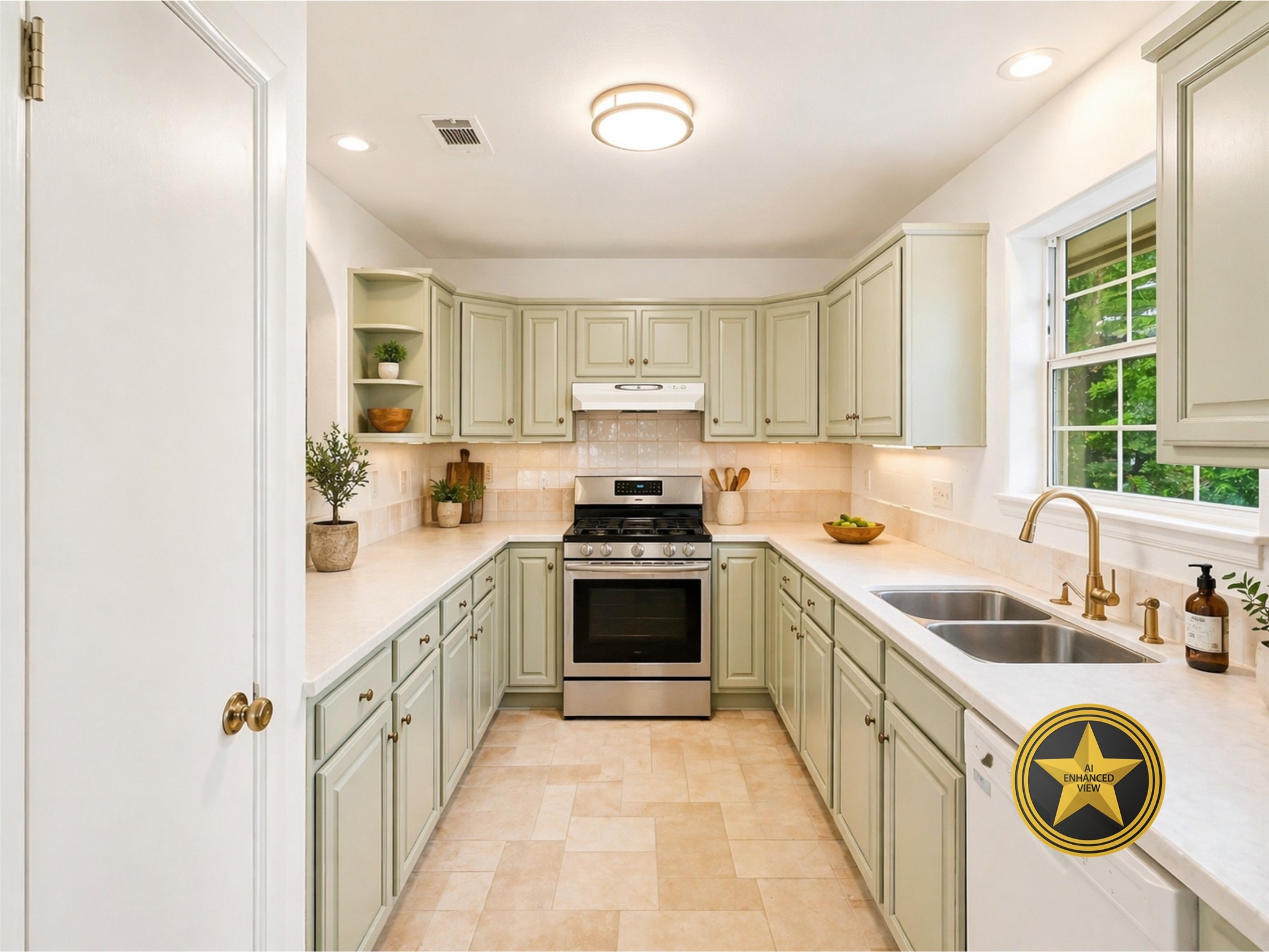 2405 Bahama Road Austin, TX 78733 - Photo 17 of 39 a kitchen with granite countertop a sink and a stove top oven