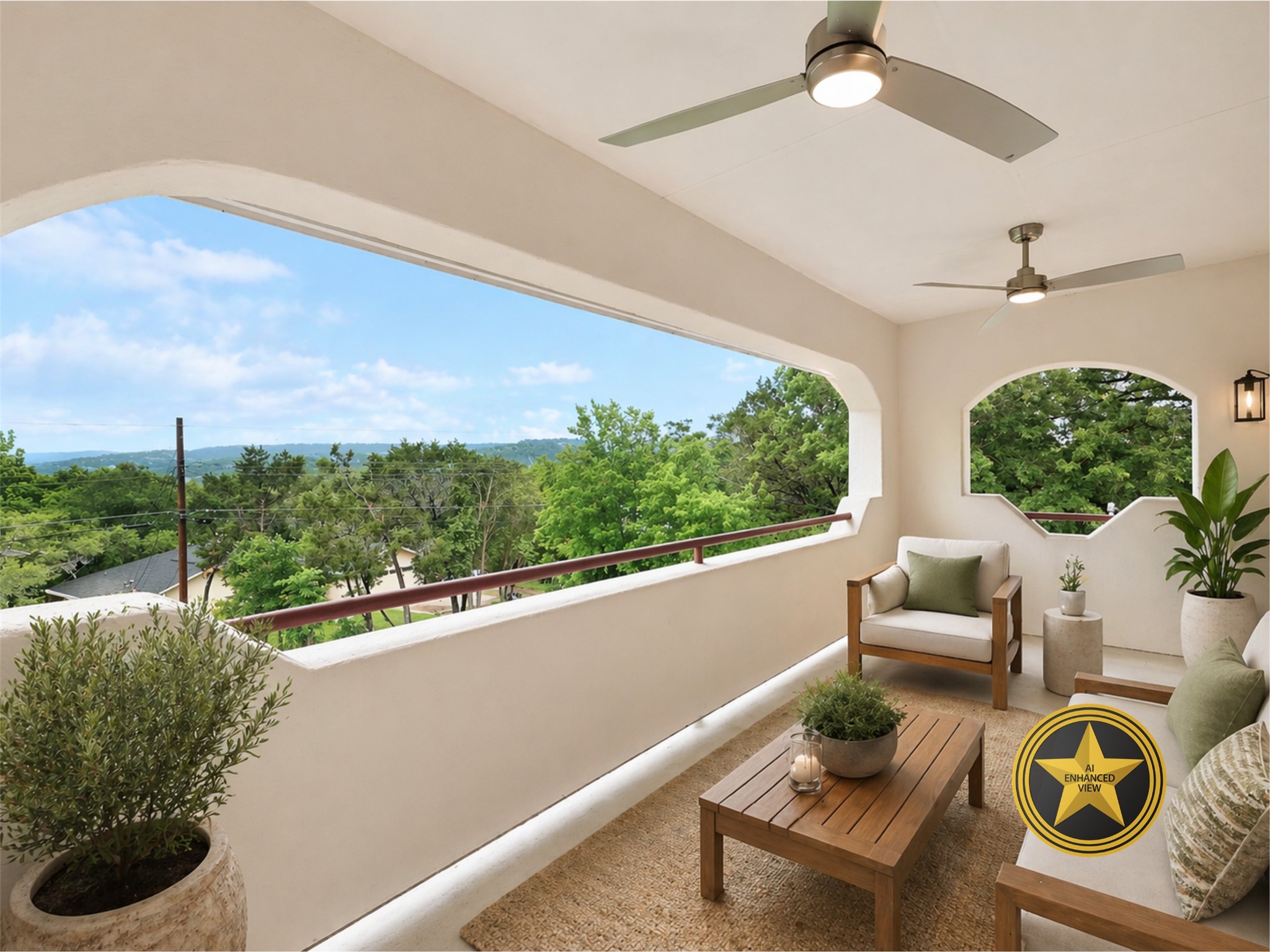 2405 Bahama Road Austin, TX 78733 - Photo 26 of 39 a balcony with furniture and a potted plant
