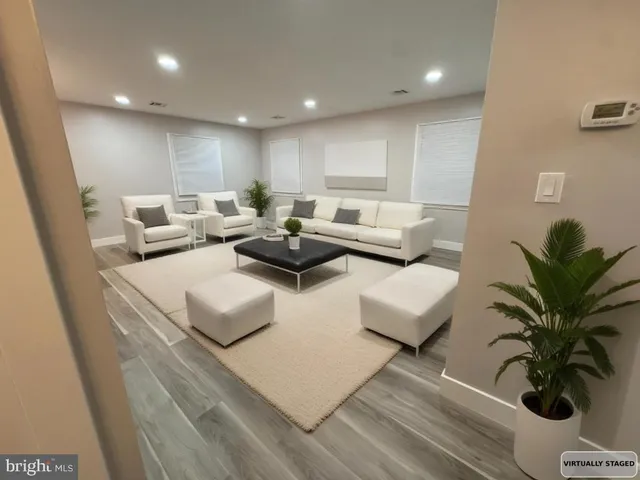 a living room with furniture