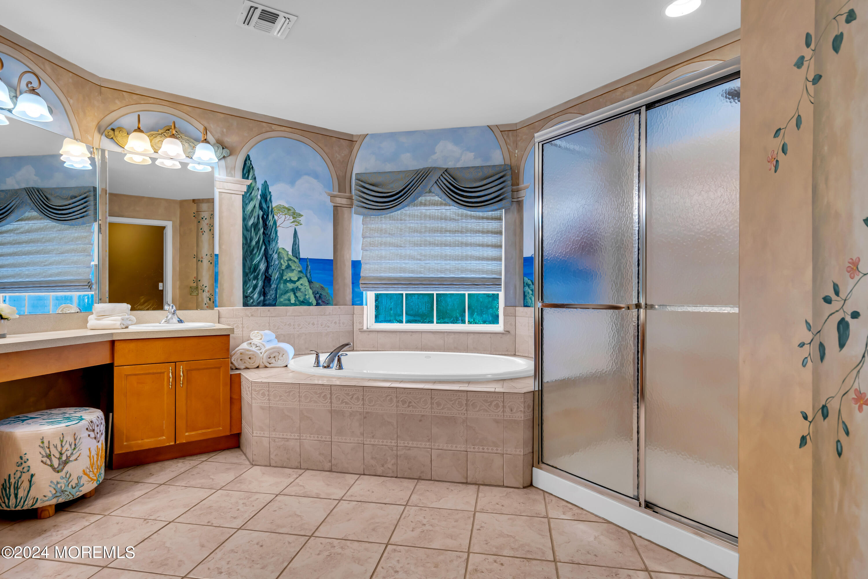 22 Cedar Knoll Road Jackson, NJ 08527 - Photo 45 of 76 a spacious bathroom with a tub a mirror and shower