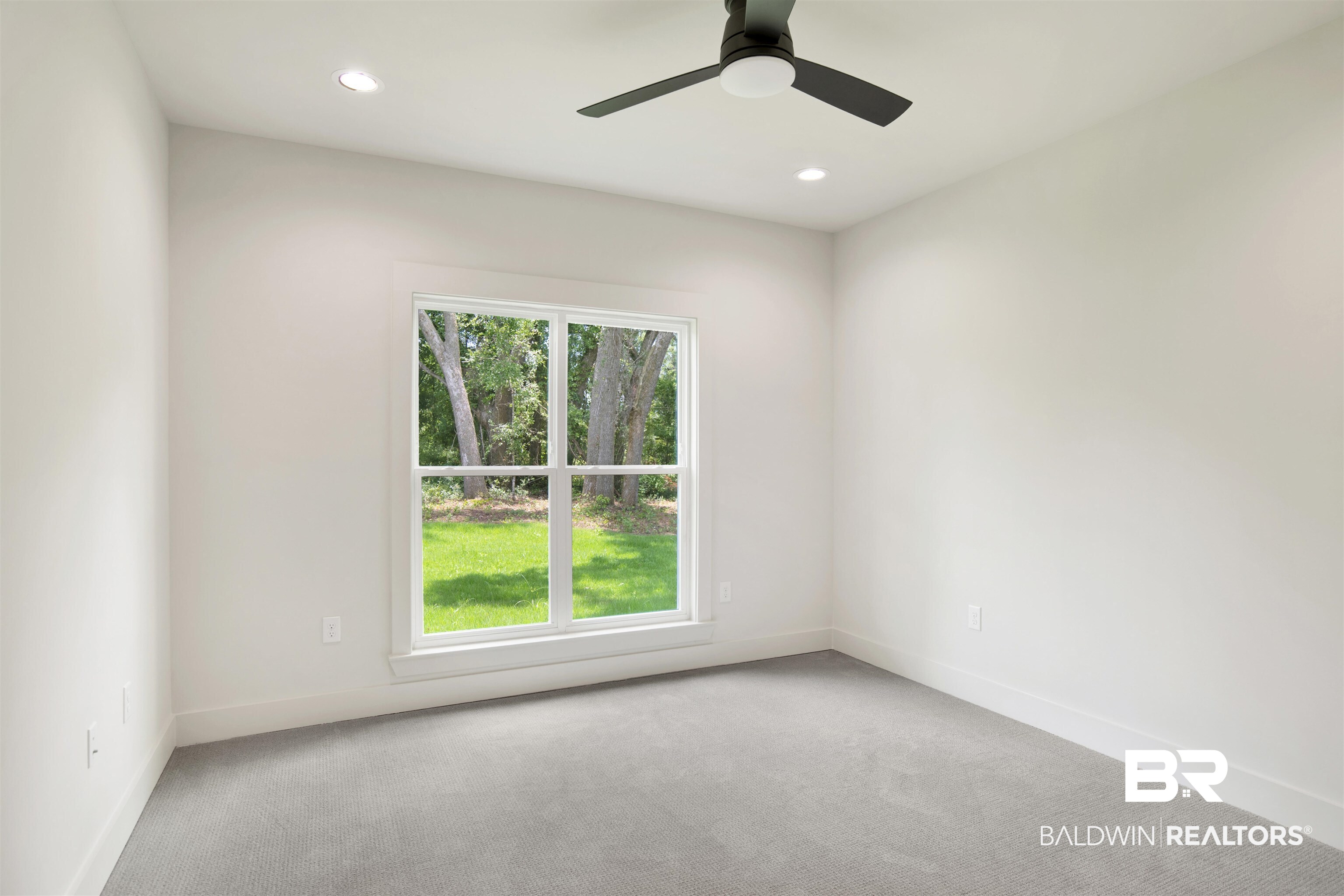 9275 Clarke Ridge Road Foley, AL 36535 - Photo 35 of 43 Unfurnished room featuring plenty of natural light, carpet floors, baseboards, recessed lighting, and a ceiling fan