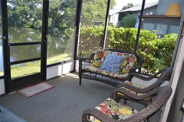 a outdoor living space with furniture and a garden