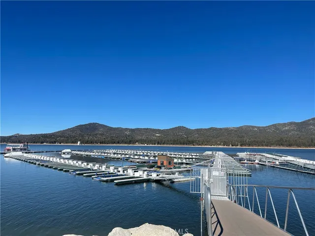 a view of lake with mountain