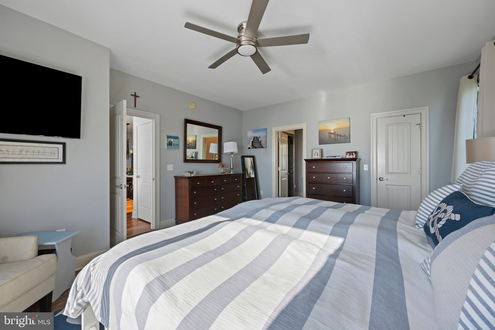 10482 Cassandra Drive Chance, MD 21821 - Photo 61 of 91 a bedroom with a bed and a flat screen tv