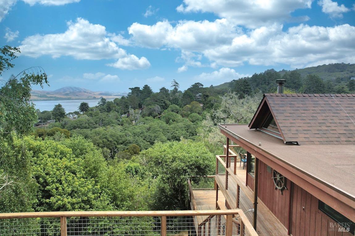 a view of a city from a balcony