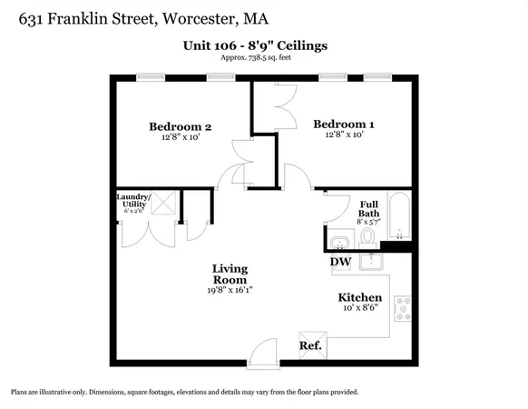 $2,400 | 631 Franklin Street, Unit 106, Worcester, MA 01604