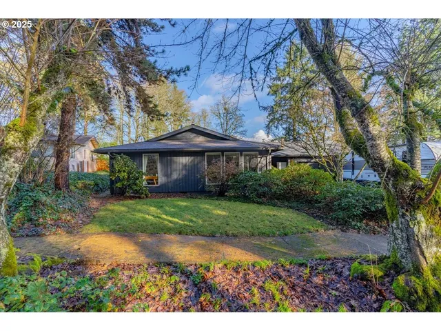 a view of a yard in front of house