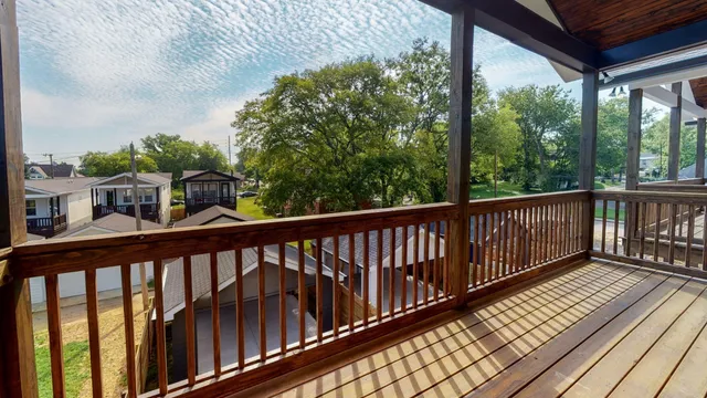 a view of city from a balcony