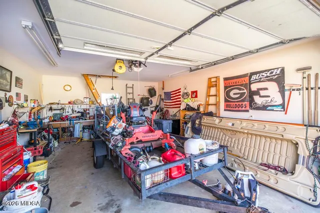 a view of outdoor space with wooden bridge