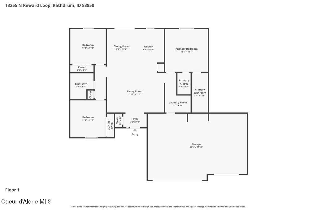 13255 North Reward Loop Rathdrum, ID 83858 - Photo 28 of 28 Floor Plan