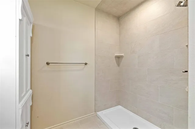 a bathroom with a shower