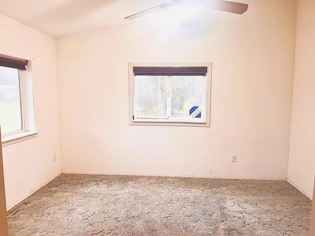 a view of a small space with window